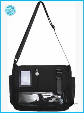 Ita Messenger Bag Kawaii Y2K Korean Aesthetic Crossbody with Pin Display